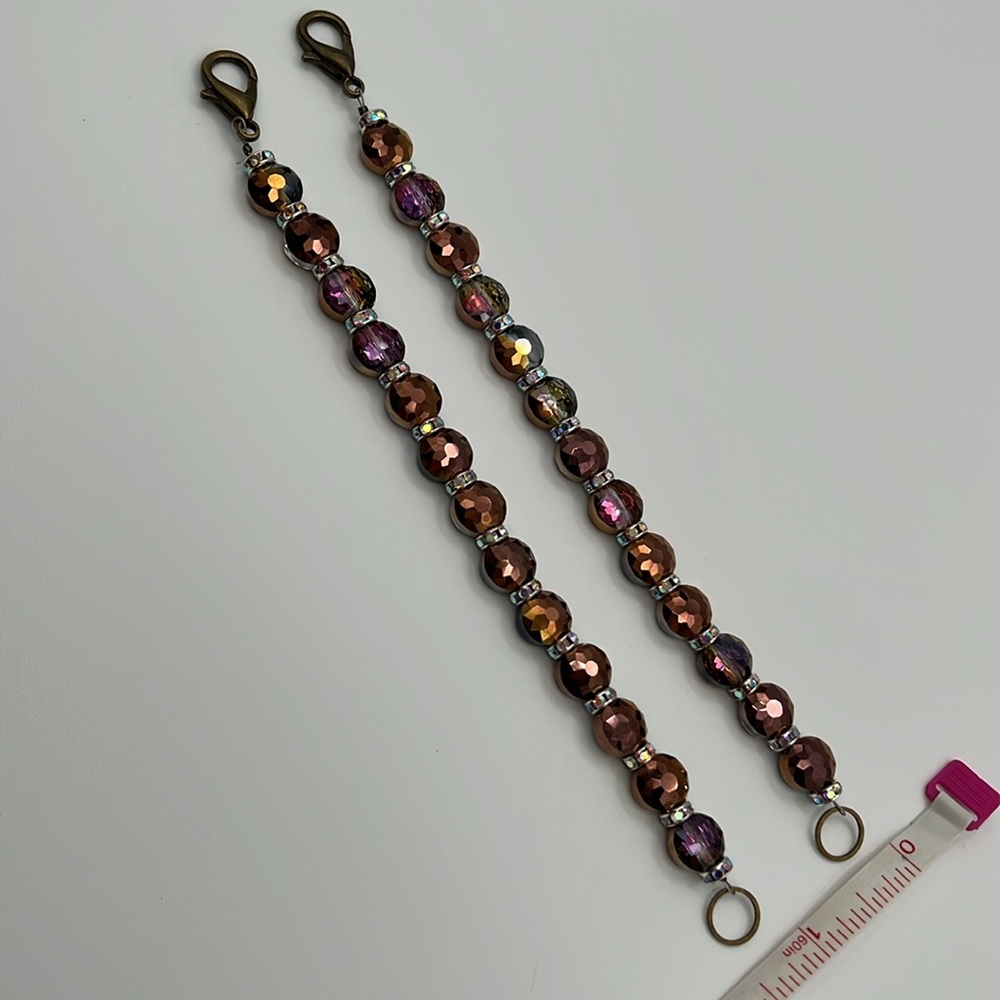 Twin Amber AB Crystal Bracelets - Picture 4 of 4